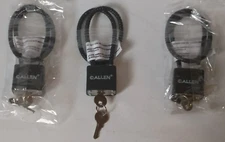 Lot of 3 Allen 15" Cable Gun Locks w/ 2 Keys Shotgun Rifle Handgun 15418