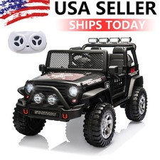 12V Kids Ride On Car Truck 2 Seater JEEP Electric Vehicle Remote Control LED MP3