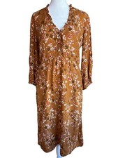 Naja Lauf Dress Size S/M Sheath Mustard Floral Print Lagonlook Copenhagen