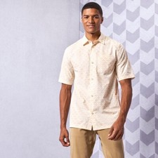NWT adidas Originals Men's Size L Trefoil Monogram Allover Print Shirt Beige