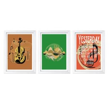 Designs ByLITA Music Lover's Triptych 3 Pack , Wall Print Art Classroom