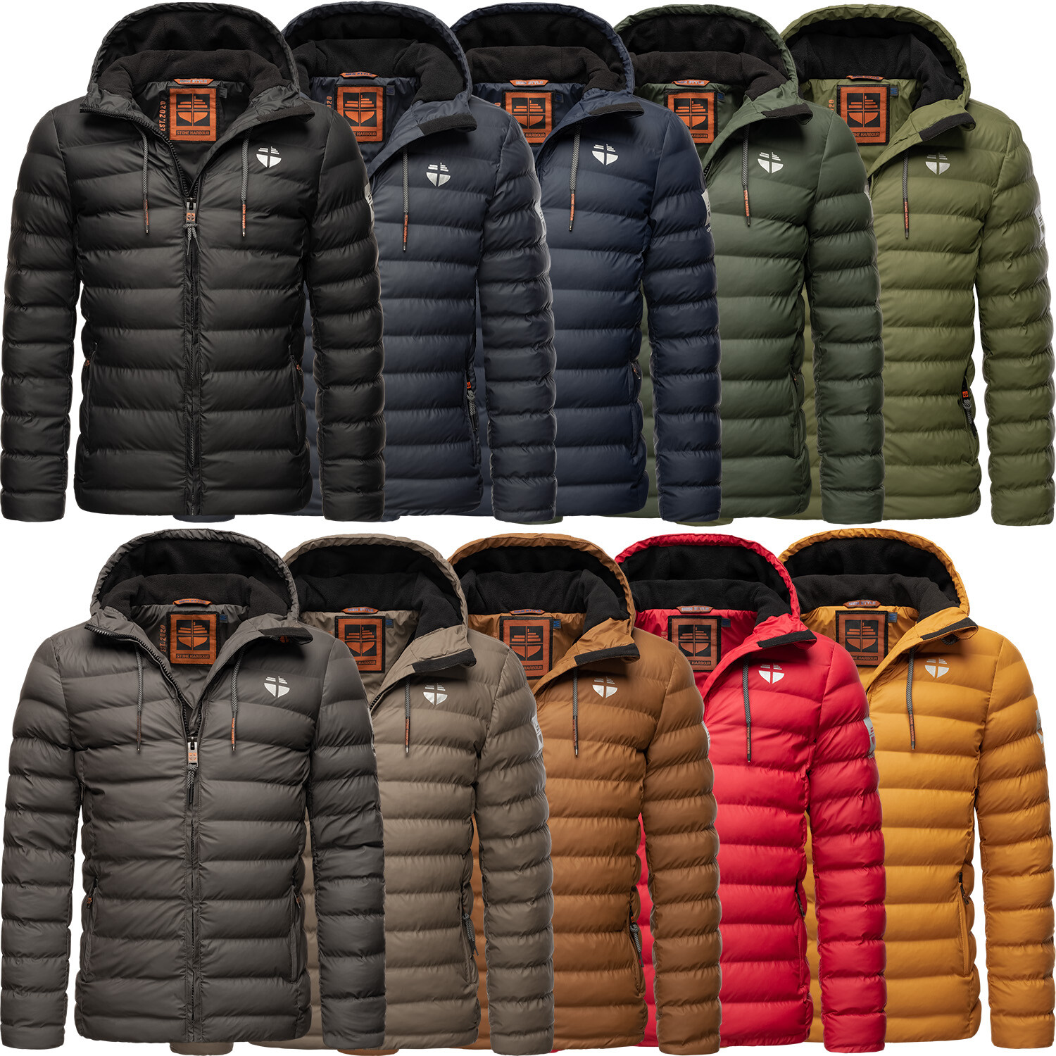 STONE HARBOUR Hombre Invierno Chaqueta Acolchada Chaqueta Impermeable Zaharoo