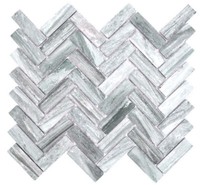FischgräT Mosaikfliese Keramik Steinoptik Grau DuschrüCkwand Fliesenspiegel M .