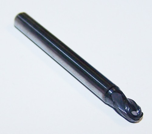 1/32" (.0310) Carbide Ball End Mill - 4 Flute Stub Length, Uncoated, By KYOCERA SGS