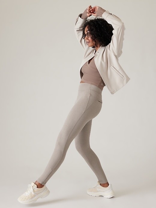 ★ ATHLETA ★ ATHLETA Delancey Skyline Tight L Large | Herringbone Grey