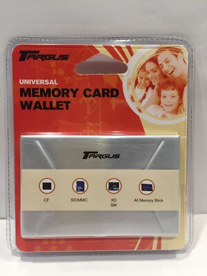 New Targus Universal Digital Memory Card Wallet TG-UMW Aluminum 