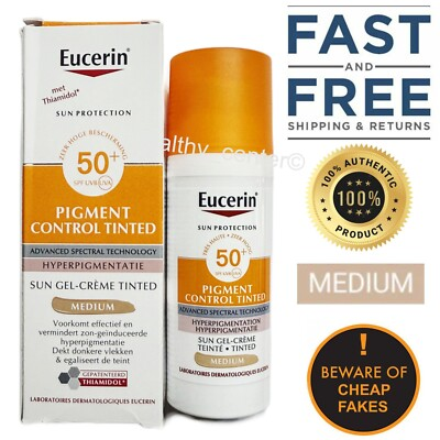 #ad Eucerin Sun Pigment Control Tinted Medium Gel Cream SPF50 50ml Exp 05 2026 NIB $24.95