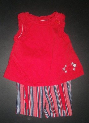 NWT Nannette Whale Wave Blue Tunic Red Ruffle Leggings Outfit Set 4th of July