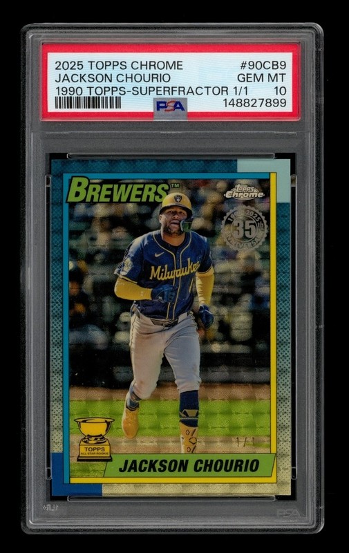 2025 Topps Chrome 1990 Topps-Superfractor: # 90CB9 Jackson Chourio 1/1 PSA 10