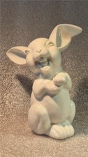 Rosenthal Modell eines lachenden Hasen wei&szlig; gl&auml;nzend Max Fritz 13 cm hoch