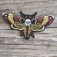 Deaths Head Moth Gothic Boho Occult Iron On Patch