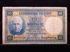 Iceland 10 Kronur 1928 P28 Landsbanki Íslands Seðlabankinn Bank Money i4c7748
