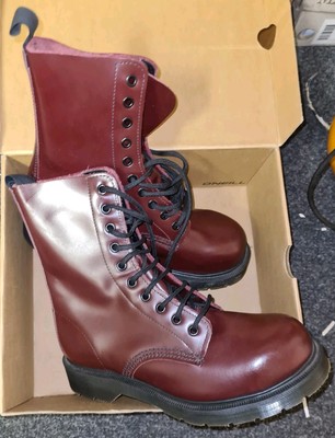 Orig Clockwork Orange By Solovair 10Loch Steelcap Boot  Oxblood Gr 3/36 neu