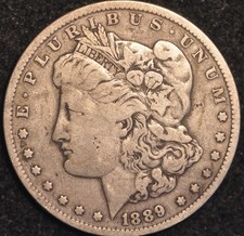 USA Morgan Dollar 1889 O New Orleans .900 Silver Genuine (T110)