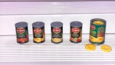 BARBIE Kitchen Littles Del Monte 5 Large Size Canned Fruits Vegetables