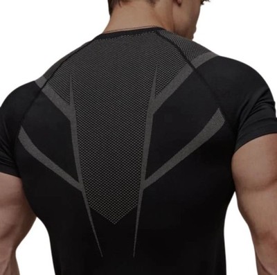 Gymshark Ony.0 Seamless T-Shirt Muscle Fit black/ light grey Size