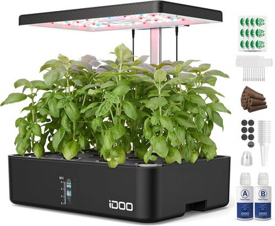 iDOO Mothers Day Gifts, Hydroponics Growing System Kit 12Pods, Indoor Herb Garde