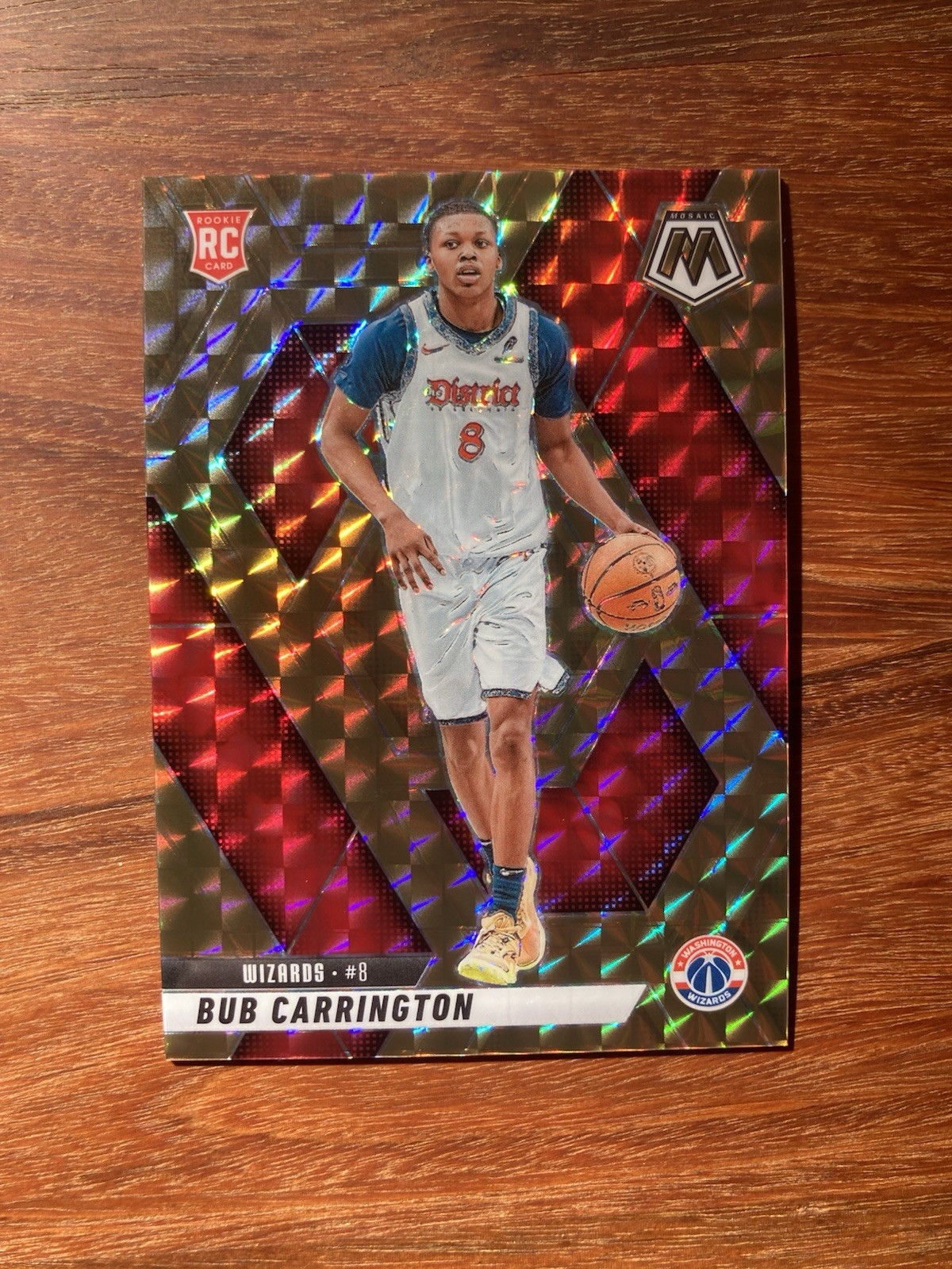 BUB CARRINGTON 2024-25 MOSAIC ROOKIE BRONZE PRIZM WIZARDS #206 RC /75 SP NBA