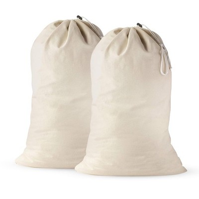2 Pack - Extra Large Cotton Laundry Bag, Heavy Duty Large Laundry Bags 24 X 36 I