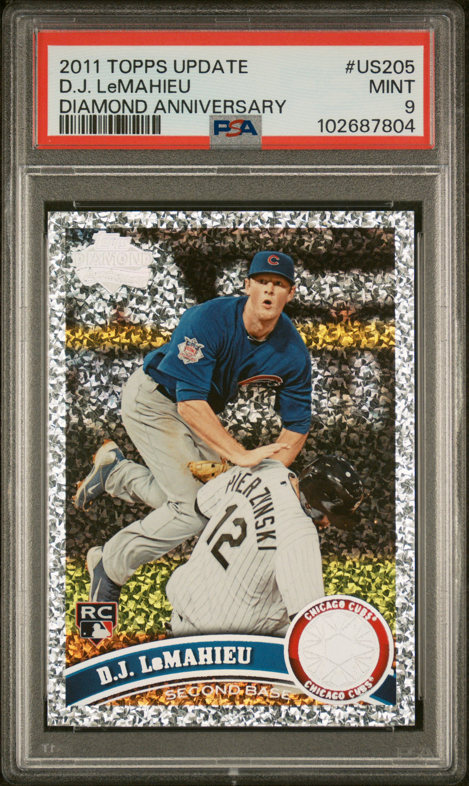D.J. Lemahieu 2011 Topps Update #US205 Diamond Anniversary PSA 9 Chicago Cubs