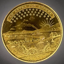 State of Kansas Ad Astra Per Aspera Commemorative Token 33mm