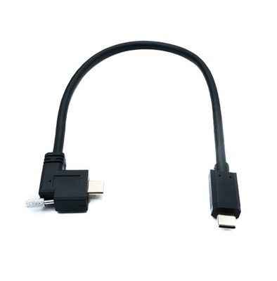 SYSTEM-S USB 3.1 Gen 2 Kabel 30 cm Typ C Stecker zu Stecker Double Screw Winkel