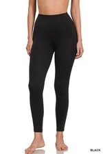 Zenana Women's Brushed Microfiber Full-Length Leggings Regular Plus Size