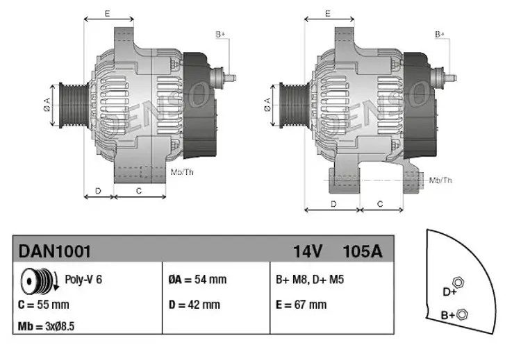 Alternator fits FIAT QUBO 225 1.3D 2008 on Denso 51718494 51854907 51784848 New - Image 14
