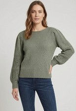 Old Navy Green Sweater Sleeve Detailed, Large EUC