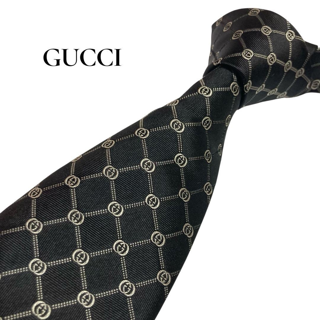 GUCCI Tie black GG pattern interlocking - image 1