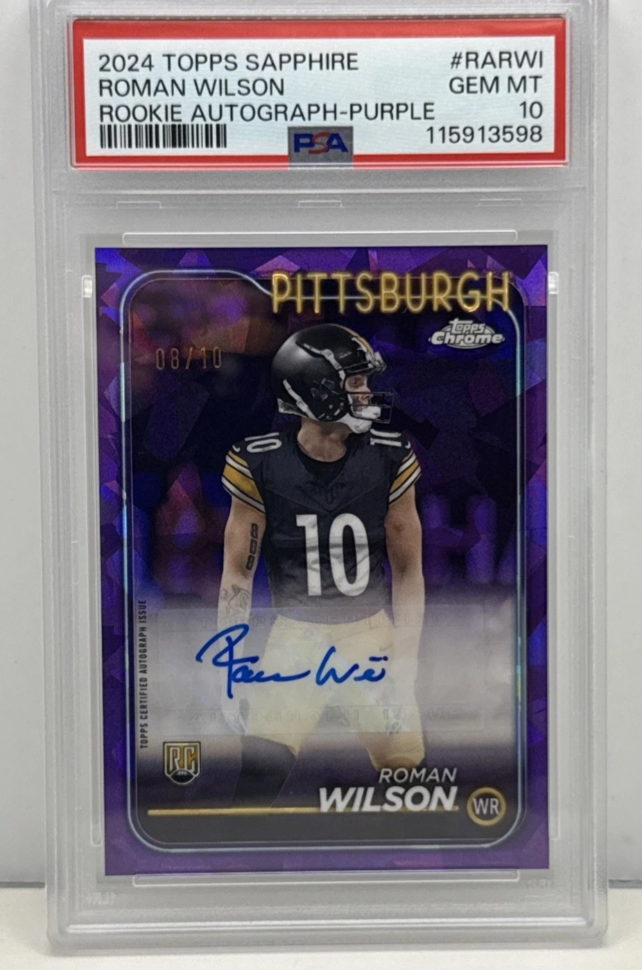 Roman Wilson Topps Chrome Sapphire Rookie Autographs #RARWI Purple