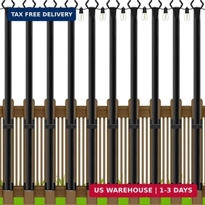 LETIANPAI 10 Pack String Light Poles,5 Ft Metal Poles for Outdoor String Lights,