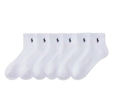 Polo Ralph Lauren Men's 6-Pack Classic Quarter Crew Socks White