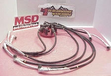 MSD Distributor Cap & Delphi Ignition Spark Plug Wires with 90° Boots NASCAR