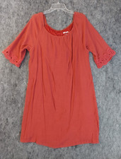 Wrangler Dress Womens Large Burnt Orange Stretch Crochet Sleeve Scoop Neck Lined