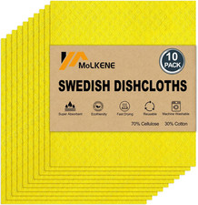 Swedish Dishcloths for Kitchen  10 Pack Absorbent Cellulose Sponge Cloths Washa