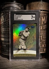 George Herman Babe Ruth SGC 7 Near Mint 2005 UD Artifacts Legends Rainbow Blue 