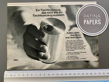 1970 Braun Tischfeuerzeug Vintage Ad Retro We...