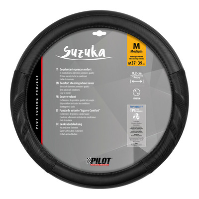 Lenkradbezug Auto Universal Suzuka Skeentex M Ø37-39cm Schwarz Elegant Weich