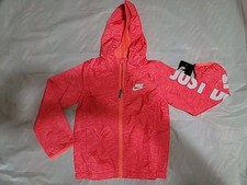 NWT Girls nike Windbreaker Jacket - Bright Mango - Size Medium 5-6 