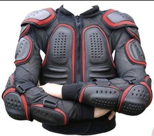 RED/BLACK MENS SPINE GUARD CE BODY ARMOUR MOTORBIKE MOTORCYCLE PROTECTION JACKET