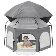 G TALECO GEAR Baby Playpen with UPF50 Canopy, Instant Pop-Up Portable Play