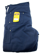 CARHARTT Men's Size XL Short Navy Blue Quilt Lined Duck Zip-To-Knee Bib Overall