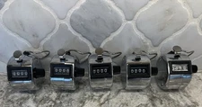 TESTED -  Lot of 5 - 4 DIGIT CLICKER TALLY COUNTERS FREE SHIPPING