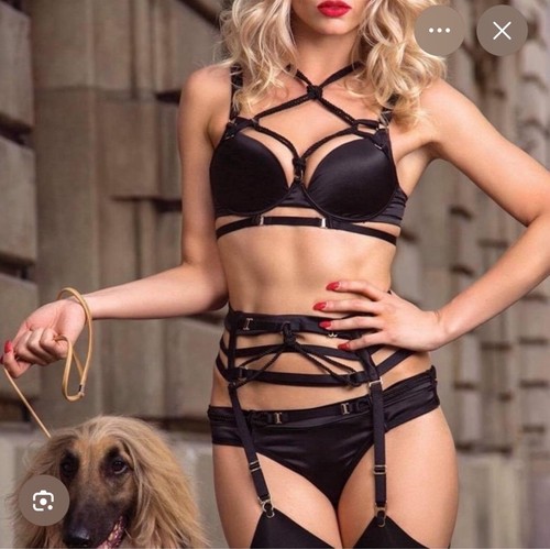 Honey Birdette Shibari First Edition Black Suspender size medium 