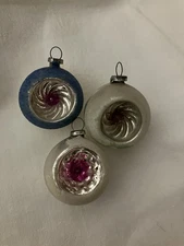 Vintage Mini Glass Reflector Christmas Ornaments Japan