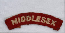 Genuine Vintage WW2 Middlesex Regiment Embroidered Shoulder Title
