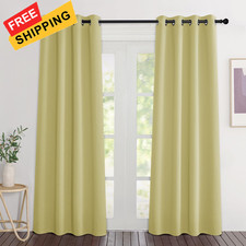 NICETOWN Paler Yellow Doorway Curtains 46"W x 80"L Pack of 2 ,