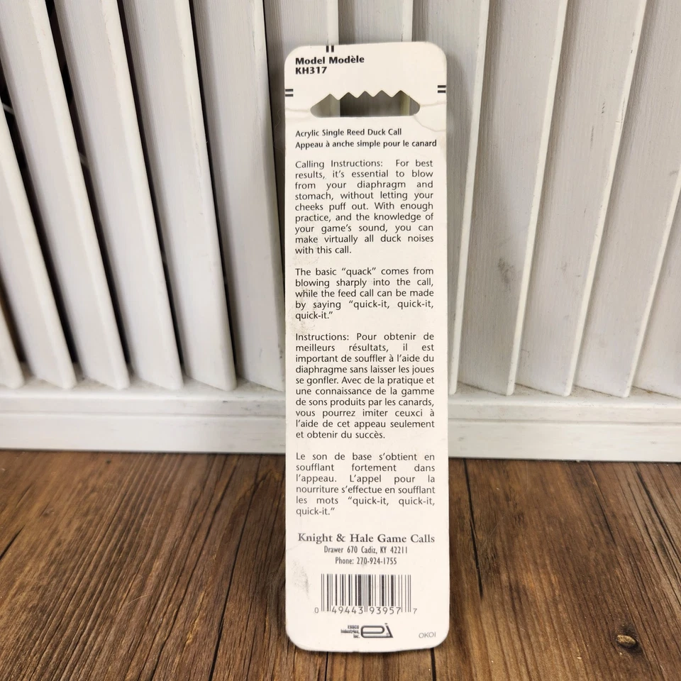 VTG Knight & Hale Model KH 317 Acrylic MALLARD Single Reed Duck Game Call Hunter - Image 4 of 4