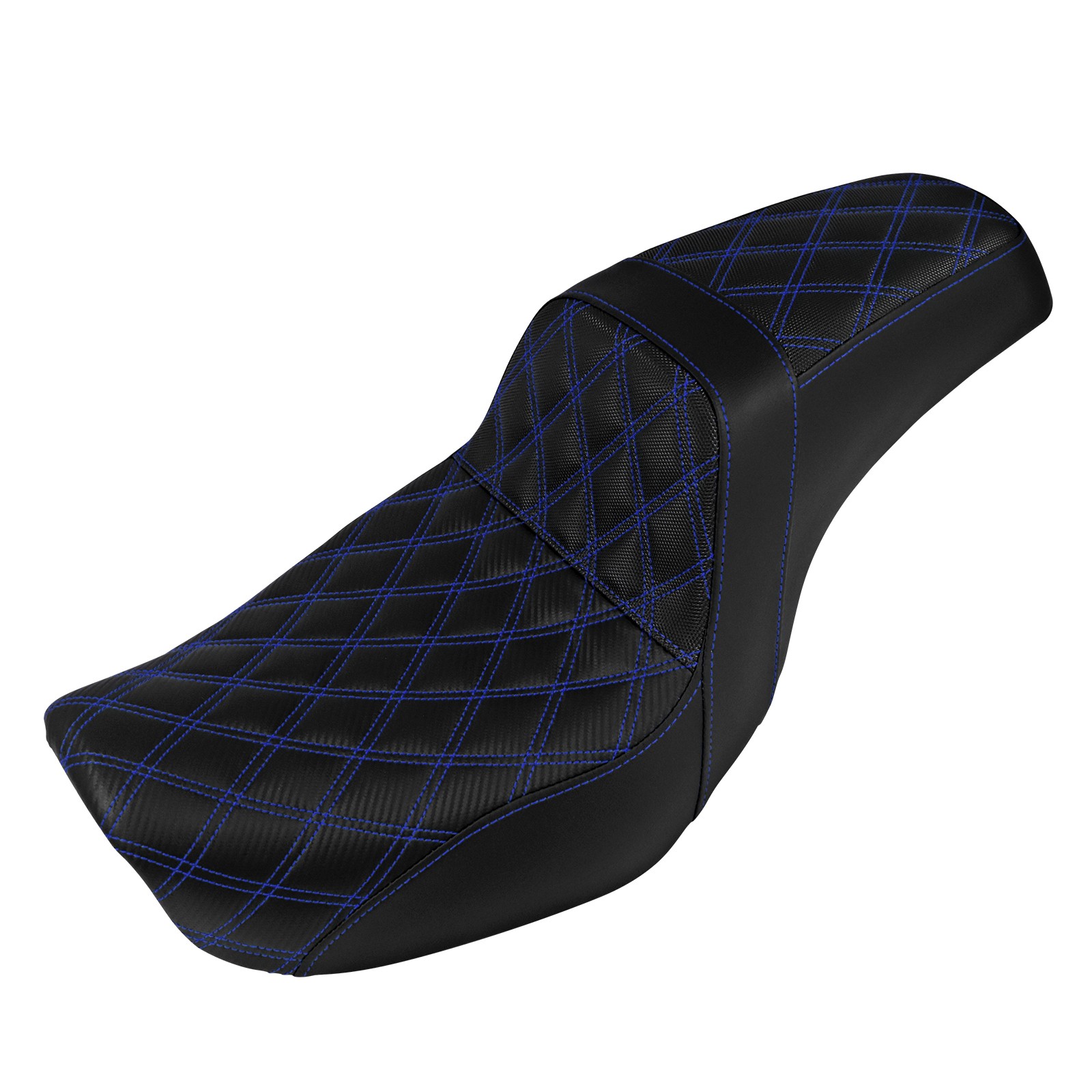 Blue Stitching Driver Passenger Seat Fits For Harley Dyna Wide Super Glide 06-17